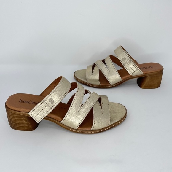 Josef Seibel Juna 04 Strappy Gold Block Heel Sandal, 7.5 - Picture 5 of 11